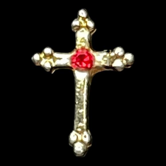 Vintage Christmas Tree Brooch & Holiday Pins Lot Red Green Rhinestone Gold Tone - Picture 6 of 13